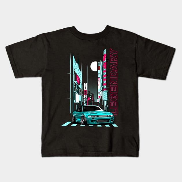 S13 Silvia Legend JDM Retro Tokio Tuning Fan Car Kids T-Shirt by Automotive Apparel & Accessoires